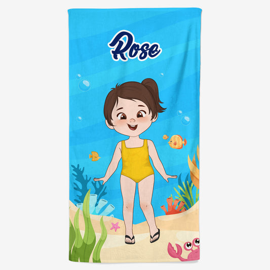 4537BFR1 serviette de plage personnalise pour enfant et nom 4537b5m0k