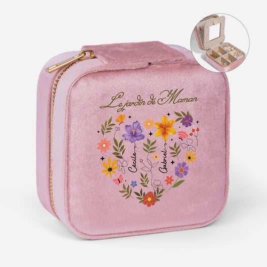 4541AFR1 boite a bijoux_ personnalise en velours le jardin de maman mamie 4541ajslta