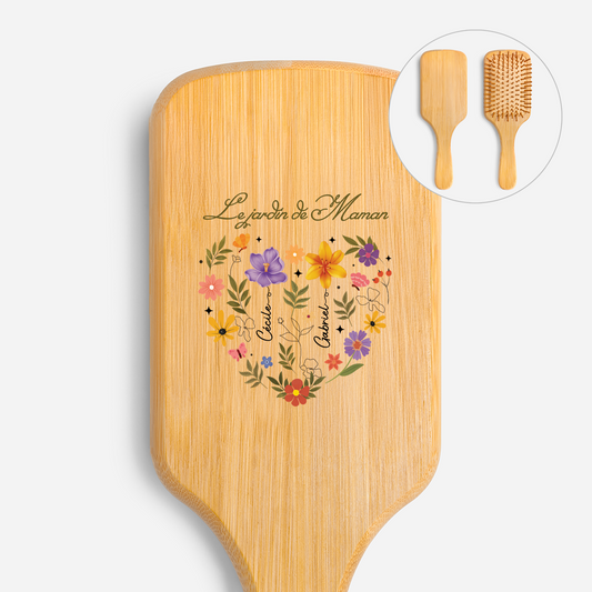 4541AFR1 brosse a cheveux personnalisee en bambou imprimee jardin de maman mamie avec fleur 4541aq_9fcdcb1a df37 4195 9974 616e5519ba49