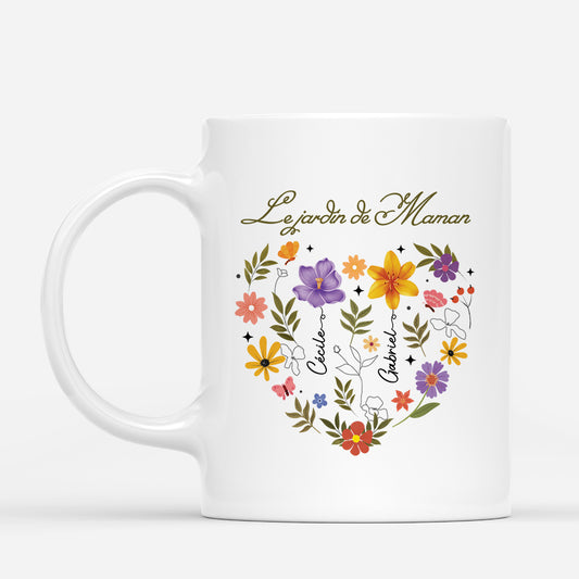 4541MFR1 mug personnalise le jardin de maman coeur floral 4541m