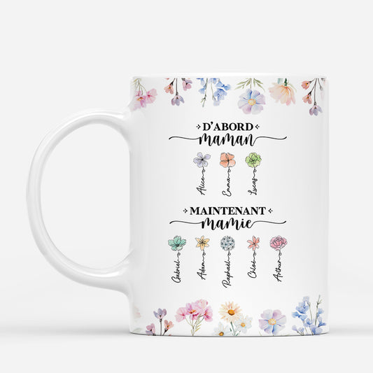 4544MFR1 mug personnalise dabord maman maintenant mamie floral 4544m5k5a