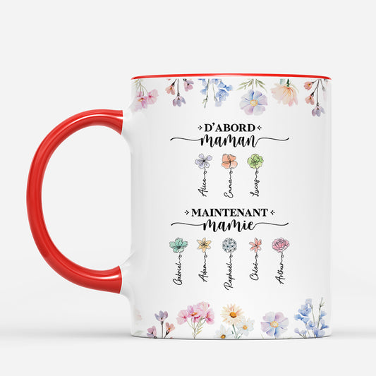 4544MFR2 mug personnalise dabord maman maintenant mamie floral 4544m5k5a