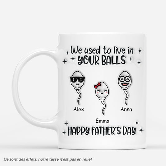 4551MFR1 effet dimpression 3d mug papa personnalise humour joyeuse fete des peres 4551m