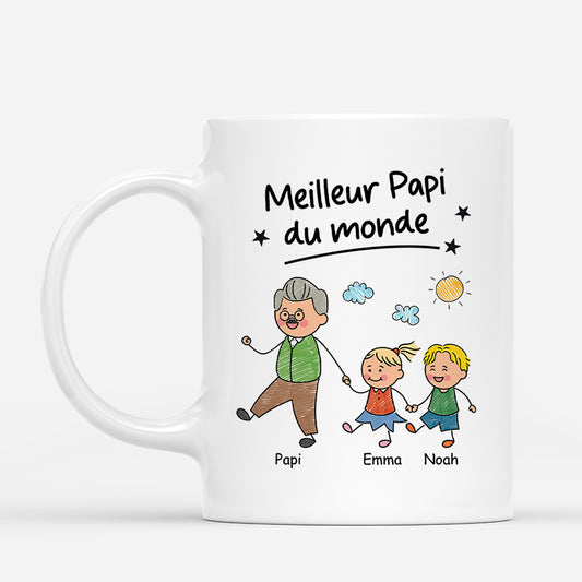 4553MFR1 mug personnalise meilleur papy photo et poings 4553m3l8b