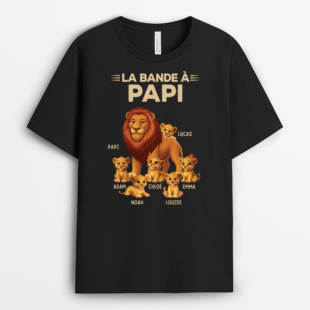 4554AFR1 t shirt personnalise la bande a papy lion design cartoon 4554a6l8b