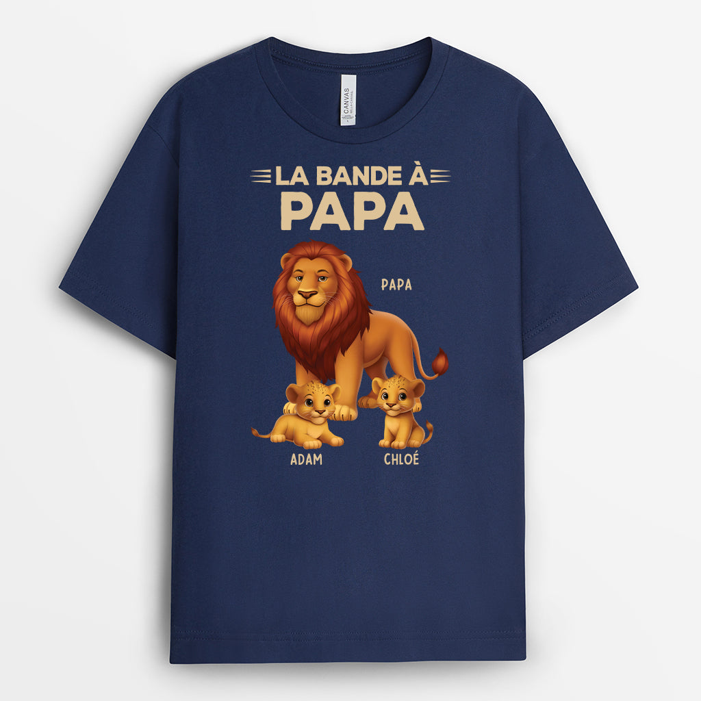 4554AFR2 t shirt personnalise la bande a papy lion design cartoon 4554a6l8b