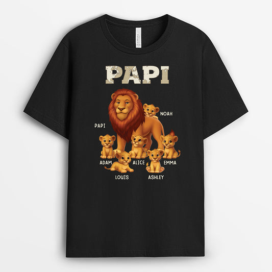 4556AFR1 t shirt personnalise papy lions design cartoon 4556a6l8b