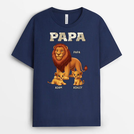 4556AFR2 t shirt personnalise papy lions design cartoon 4556a6l8b