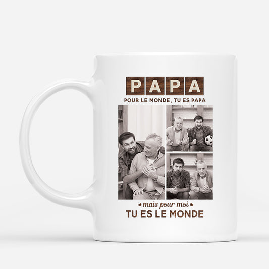 4558FR1 mug personnalise papa version bois avec photos 4558