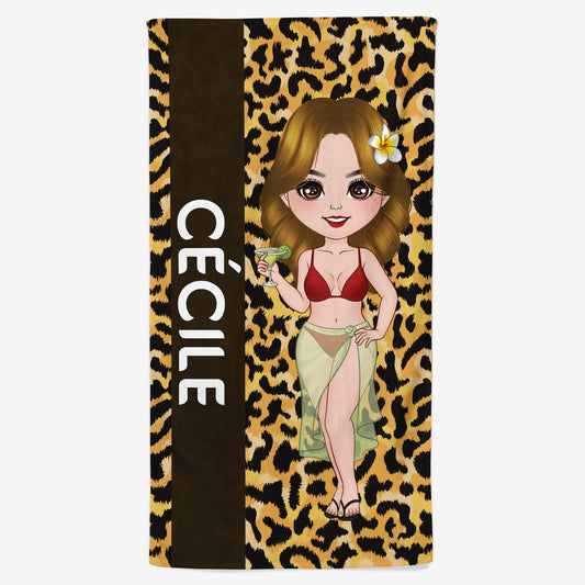 4563BFR1 serviette de plage personnalise femme sexy 4563bklta