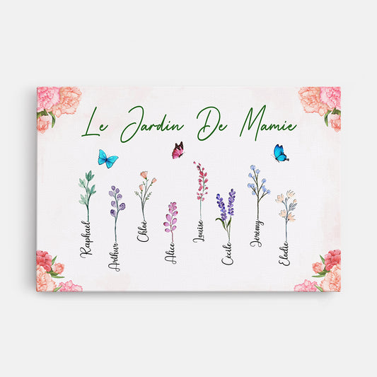 4564CFR1 toile personnalisee le jardin de mamie jolies fleurs 4564c