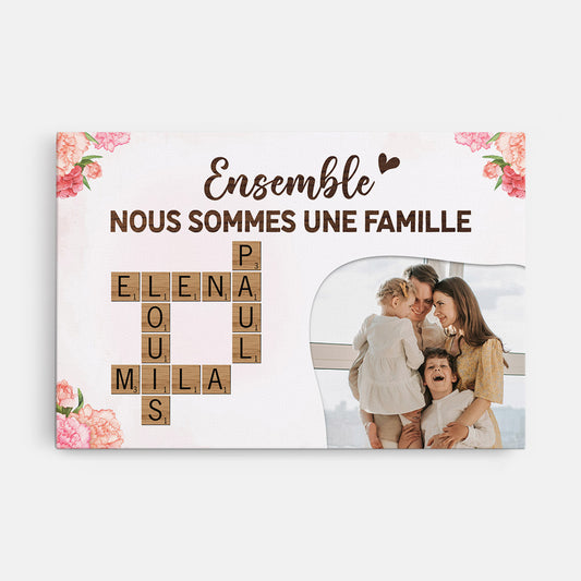 4567CFR1 toile famille personnalisee ensemble photo et mots croises 4567c5t5i
