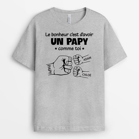 4580AFR2 tee shirt personnalise pour papa le bonheur 4580akm8b