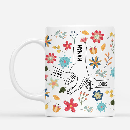 4581MFR1 mug personnalise maman fleurs dessin crayon 4581m5m3a