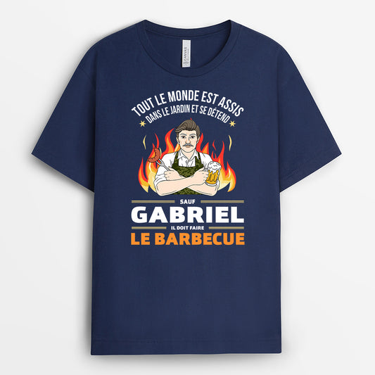 4582AFR2 t shirt personnalise homme humour faire le barbecue 4582aklmb