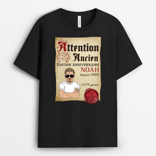 4585AFR1 t shirt personnalise humour homme edition anniversaire 4585a5n8b