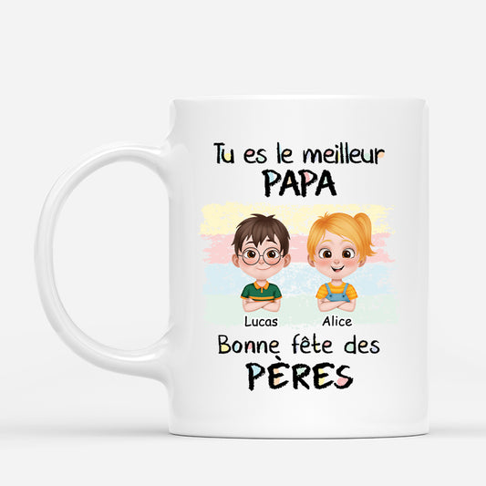 4586MFR1 mug fete des meres personnalise meilleur papa design cartoon 4586m5t0b