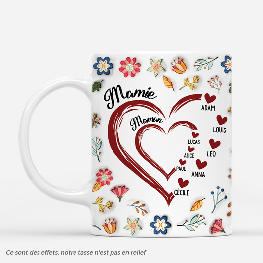 4590MFR1 effet dimpression 3d mug personnalise maman mamie coeur fleurs tropicales 4590m3n7a_38f8760b ba6a 4a07 b78d afc268888f70