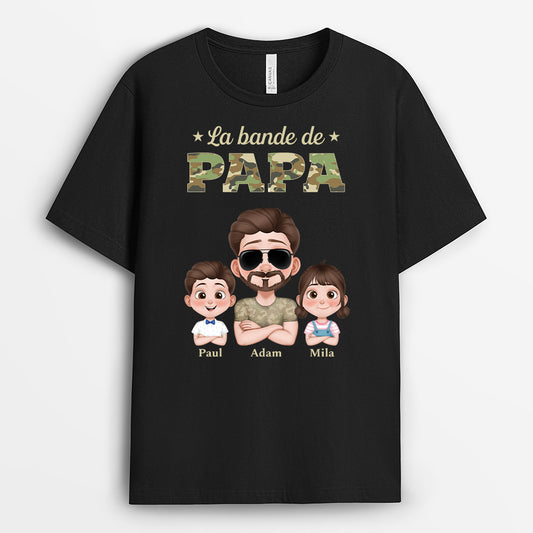 4592AFR1 t shirt personnalise la bande a papa design cartoon version camouflage 4592akq0b