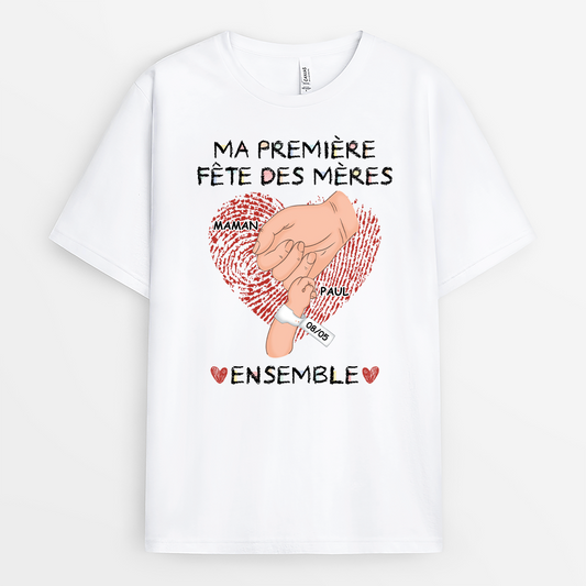 4595AFR1 t shirt maman personnalise ma premiere fete des meres ensemble version crayon 4595ath3a