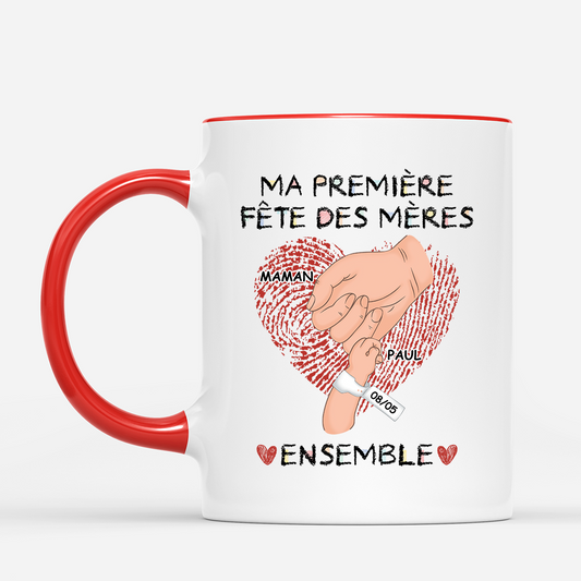 4595MFR2 Mug Papa Personnalise Ma Premiere Fete des Peres Ensemble Version Crayon