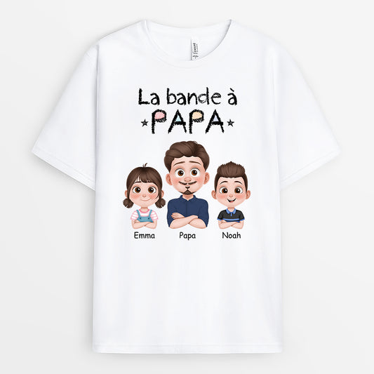 4607AFR1 t shirt personnalise la bande a papa design cartoon version crayon 4607a3q0b