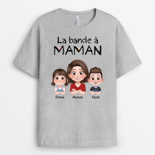 4607AFR2 t shirt personnalise la bande a papa design cartoon version crayon 4607a3q0b