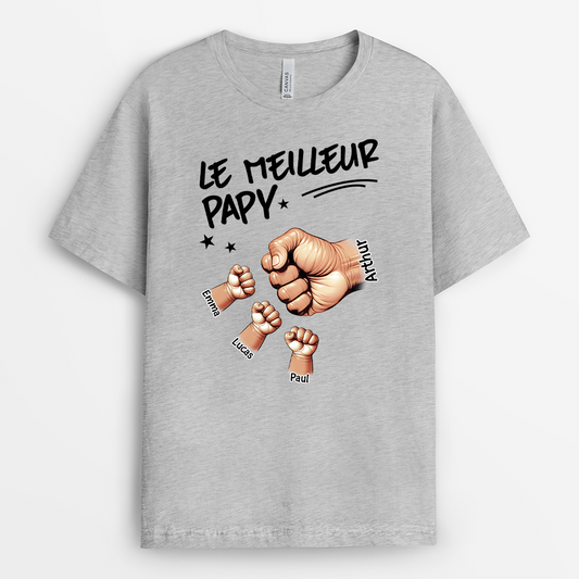 4609AFR2 t shirt personnalise meilleur papa poings 4609a