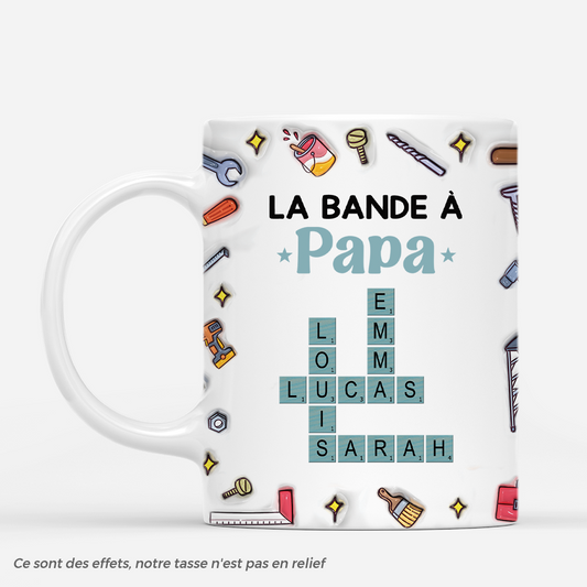 4612MFR1 effet dimpression 3d mug personnalise la bande a papa bricoleur mots croises 4612mth5b