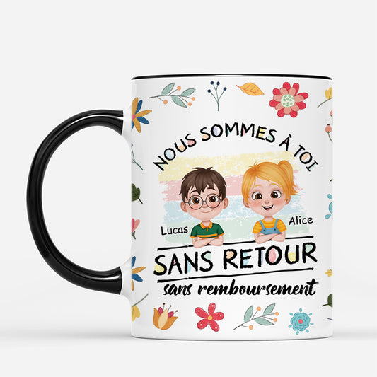 4613MFR2 mug personnalise maman aucun retour ni remboursement fleurs dessin crayon 4613mtt0a
