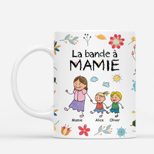 4614MFR1 mug personnalise la bande a maman fleurs dessin crayon 4614m