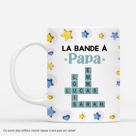 4615MFR1 effet dimpression 3d mug personnalise la bande a papa etoiles et mots croises 4615mth0b