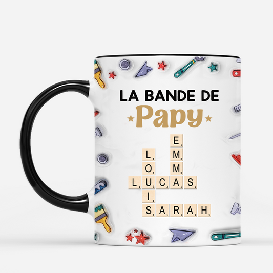 4617MFR3 effet dimpression 3d mug personnalise la bande a papa bricoleur cadeau mots croises 4617mth0b