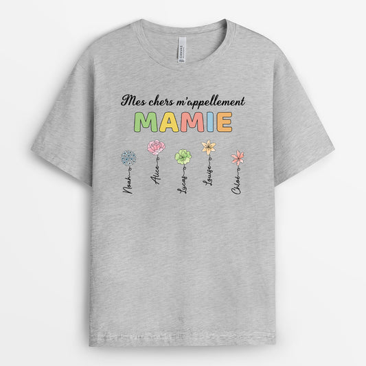 4619AFR2 t shirt personnalise mes personnes preferees mappellent maman dessin fleurs 4619akk0a