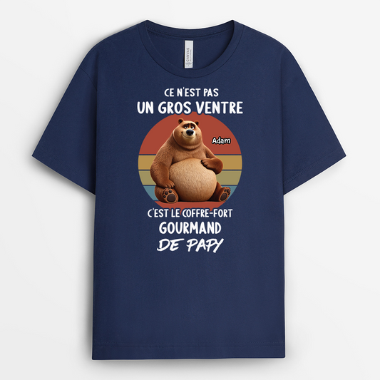 4628AFR2 t shirt personnalise papa coffre fort gourmand de papa ours 4628a5n3b