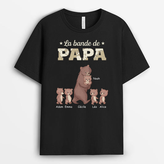 4633AFR1 t shirt personnalise la bande a papa version famille ours 4633akk3b