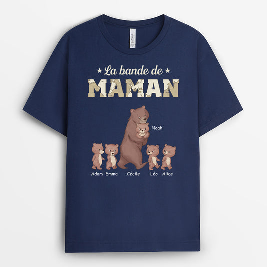 4633AFR2 t shirt personnalise la bande a papa version famille ours 4633akk3b