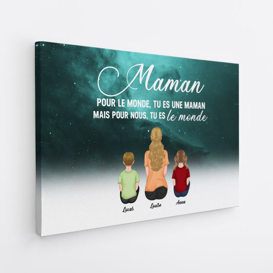 4637CFR2 toile personnalisable papa tu es le monde version lunivers 4637ctinb