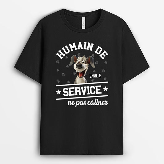 4639AFR1 t shirt personnalise chien humain de service 4639a8imc