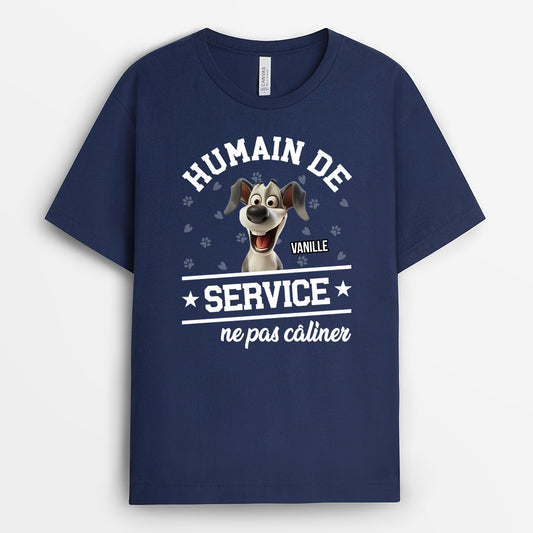4639AFR2 t shirt personnalise chien humain de service 4639a8imc