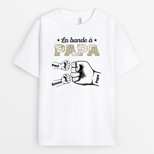4640AFR1 T shirt Personnalise La Bande a Papa Version Carte Simple 4640a8h8b