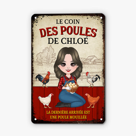 4645EFR2 plaque en metal personnalisee pour femme le poulailler 4645e64ta