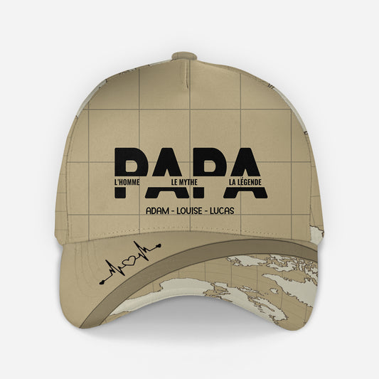 4646JFR1 casquette personnalisee pour papa lhomme le mythe la legende 4646jkgnb