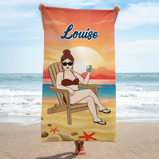 4663BFR2 serviette de plage personnalisee homme relaxant visage 4663b3k5b