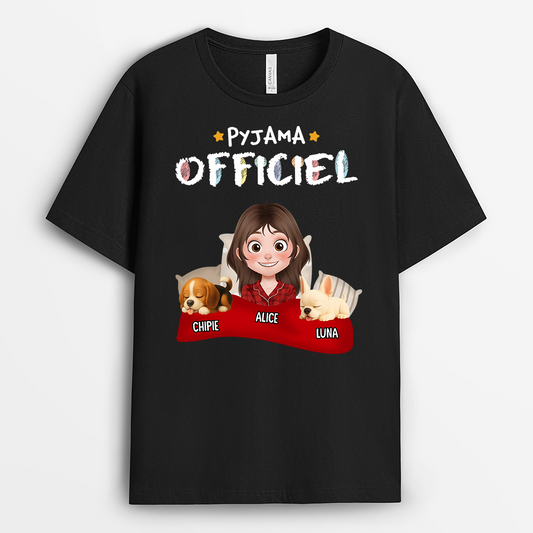 4666AFR1 tee shirt personnalise t shirt de nuit officiel chiens dormant 4666a3n0c