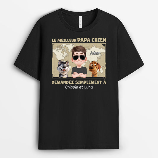 4674AFR1 tee shirt personnalise chien meilleur papa chien design carte 4674a3q0c