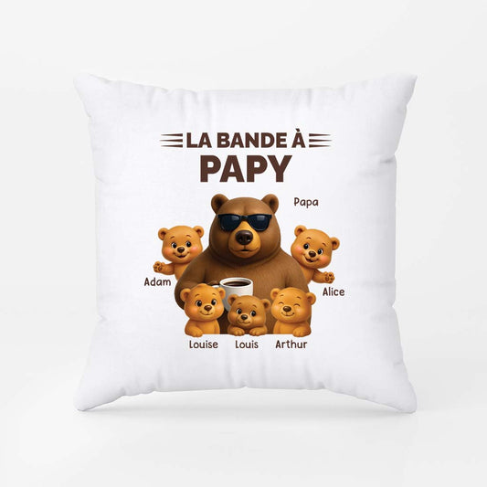 4675PFR2 coussin personnalise la bande a papy ours 4675p3t5b