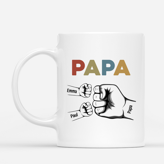 4677MFR1 Mug Personnalise Papa Colore Avec Poings 4677MKH