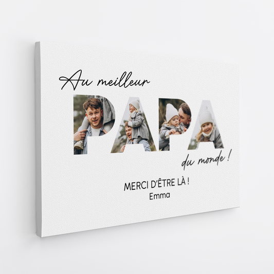 4691CFR2 toile personnalisee papa avec photo au meilleur papa 4691c8t5b_c40e7496 2e1f 4f81 8a9e 3c406d0b225e