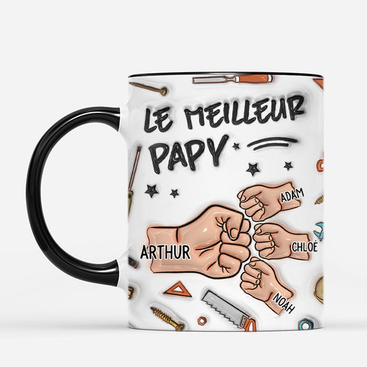 4695MFR2 effet dimpression 3d mug personnalise meilleur papa du monde poings 4695mkl5b